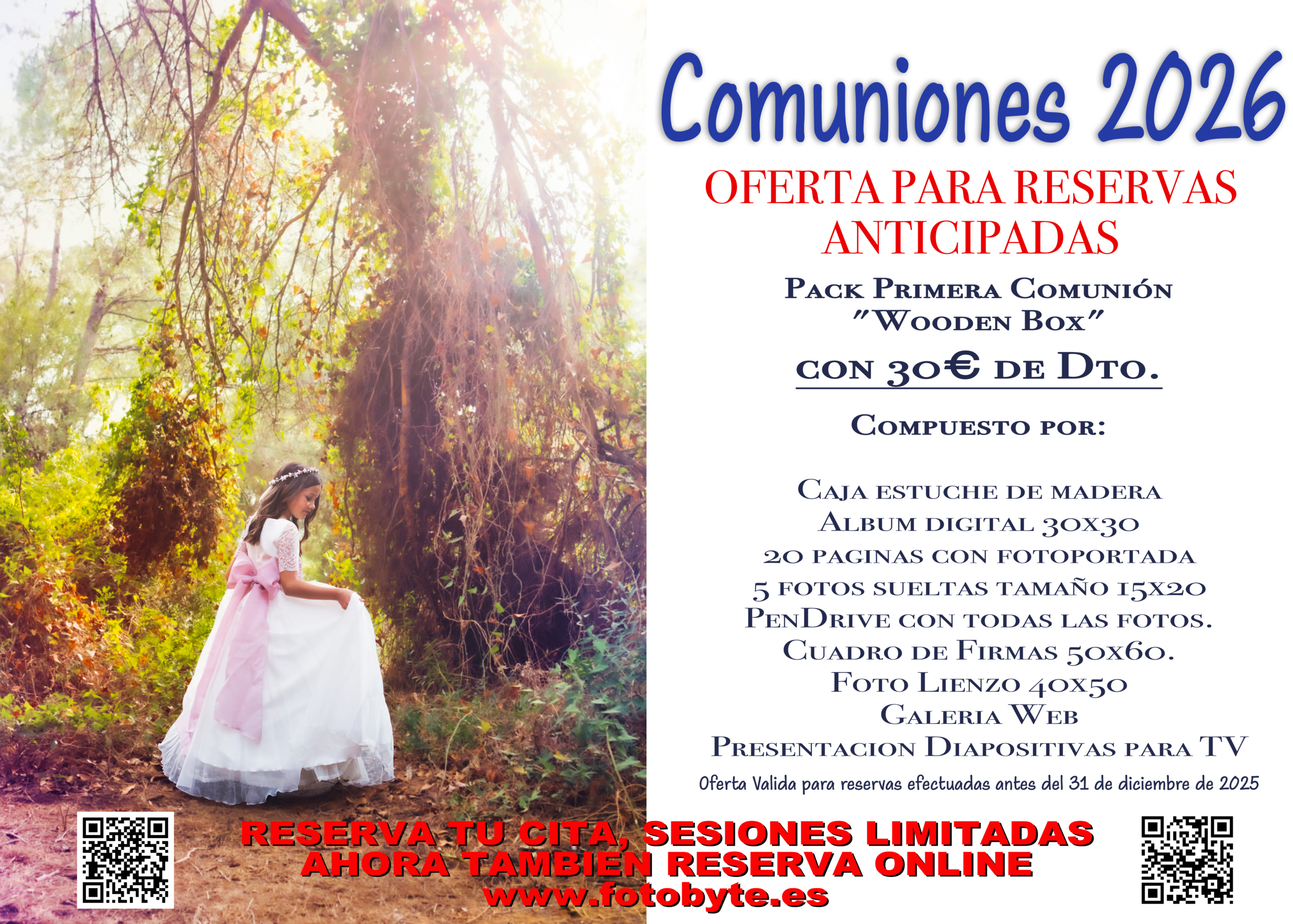 Oferta Reportajes de Primera Comunión para 2026